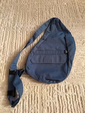 AmeriBag Healthy Back Bag Blue Sling Crossbody Ergonomic Travel Bag